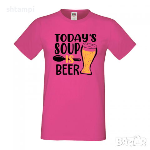 Мъжка тениска Today's soup is beer,Бира,Бирфест,Beerfest,Подарък,Изненада,Рожден Ден, снимка 6 - Тениски - 36389397