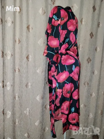 S/M Черен халат на червени макове, снимка 4 - Нощници - 48411143