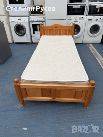  031211 ЧАМ дървено единично легло 80/190 см с матрак -цена 182лв или 93,57 евро d+ - матрака е в пе, снимка 5 - Спални и легла - 52646458