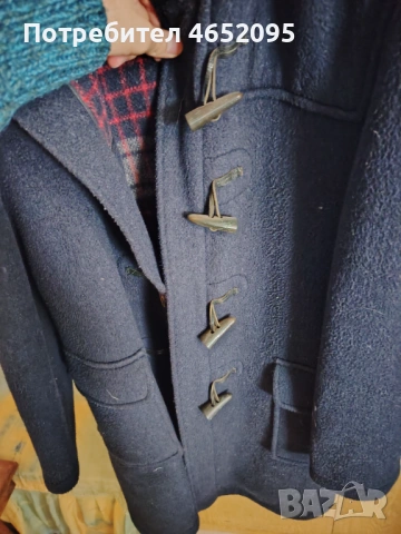 Оригинално дамко вълнено палто Gloverall с качулка, снимка 3 - Палта, манта - 53558008