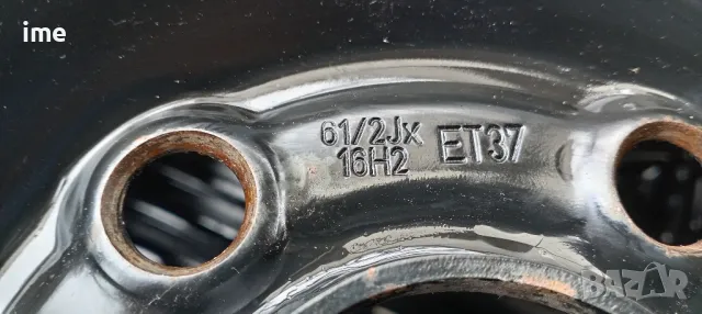 1бр. железна джанта 6.5J16 ET37. 5x110мм. Свалена от Opel Astra H. Внос от Германия., снимка 5 - Гуми и джанти - 49911753