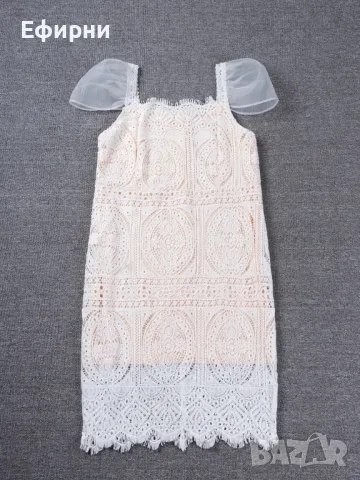 Рокля дантела, Дантелена рокля голям размер, Елегантна рокля, Официална рокля, Миди рокля, снимка 2 - Рокли - 49077720