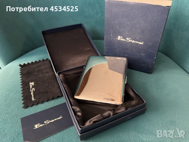 Табакера Ben Sherman – метална, с огледална повърхност, с оригинална кутия