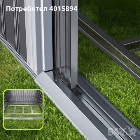 Метална градинска къща за инструменти с вентилация и заключване, снимка 16 - Други инструменти - 53108162