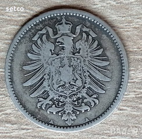 Германия 1 марка 1875 буква А  д16, снимка 2 - Нумизматика и бонистика - 33430448