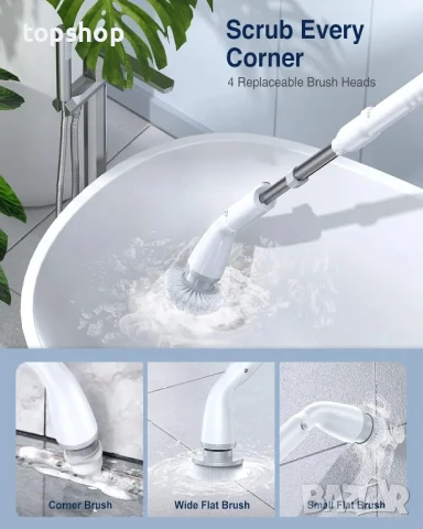 Електрически безжичен мощен Моп, скрубер LABIGO LA1 Pro, акумулаторен със сменяеми глави и удължител, снимка 3 - Други - 50493435