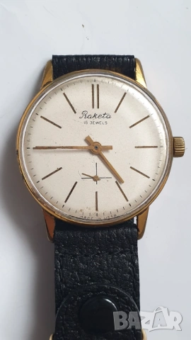 Мъжки механичен часовник RAKETA 2603, 16 jewels, снимка 5 - Антикварни и старинни предмети - 53464492