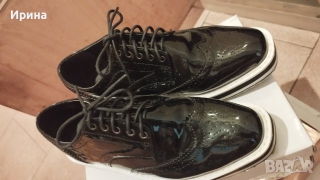 Черни дамски обувки Оксфорд , снимка 2 - Дамски ежедневни обувки - 37725049