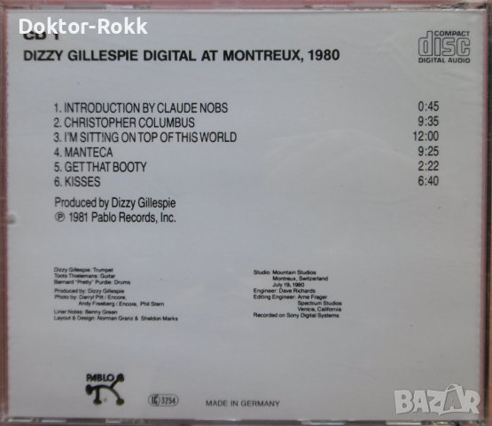 Dizzy Gillespie – Digital At Montreux, 1980 (1996, CD), снимка 2 - CD дискове - 43148311