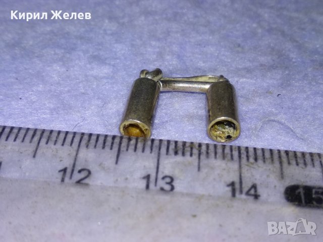Стара СРЕБЪРНА ЗАКОПЧАЛКА За КОЖЕНО или СИЛИКОНОВО ШНУРЧЕ КОЛИЕ - СРЕБРО 925 ПРОБА 28469, снимка 3 - Колиета, медальони, синджири - 43318202