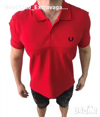 Мъжка тениска Fred Perry Polo Red/Black Points !!!, снимка 2 - Тениски - 36434738