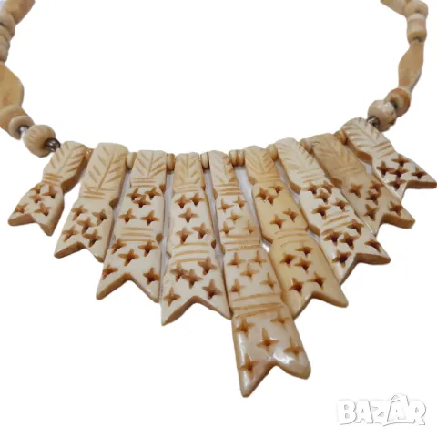 Старо колие, огърлица от слонова кост(12.2), снимка 3 - Антикварни и старинни предмети - 47700695