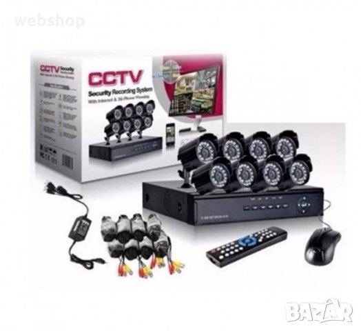 Комплект за видео наблюдение, 8 бр. камери с кабел, DVR, CCTV, USB, снимка 2 - Комплекти за видеонаблюдение - 35497825