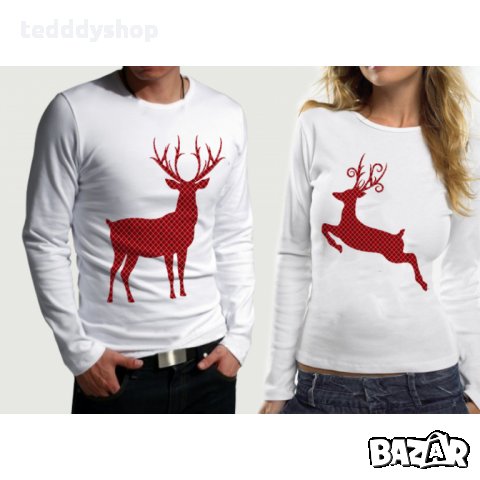 Комплект блузи за него и нея Xmas Deer pr.2, снимка 1