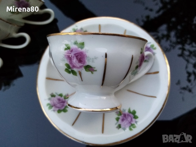 Красив сервиз за кафе - костен порцелан, снимка 7 - Сервизи - 51446860