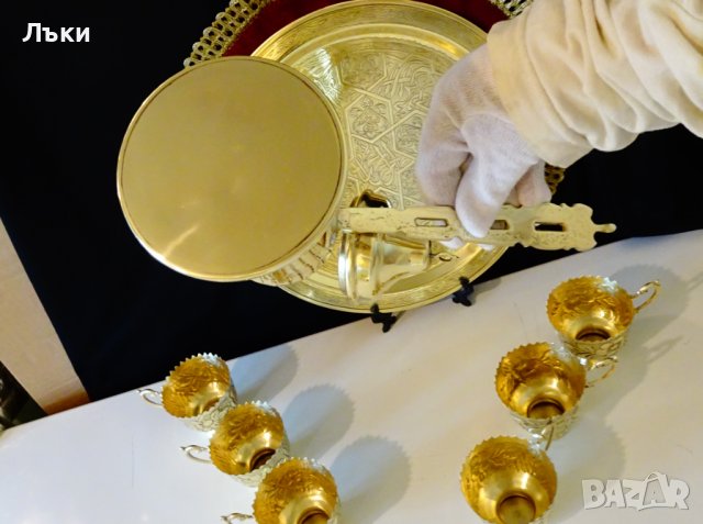 Бронзов сервиз за кафе,арабски. , снимка 12 - Антикварни и старинни предмети - 40700995