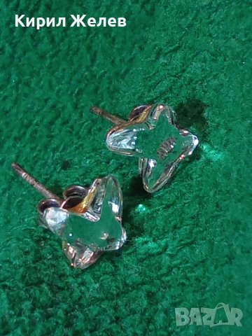 НЕЖНИ СРЕБЪРНИ ОБЕЦИ СРЕБРО 925 с ФАСЕТИРАНИ ПЕПЕРУДКИ от ШЛИФОВАН ЧИСТ ПЛАНИНСКИ КРИСТАЛ 40154, снимка 4 - Обеци - 42466245