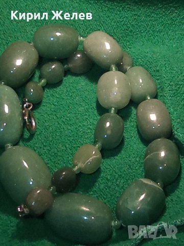 МАСИВНО СТИЛНО ФЕШЪН АРТ ХЕНД МЕЙД КОЛИЕ ОГЪРЛИЦА от ЮВЕЛИРНО ШЛИФОВАН ЗЕЛЕН АХАТ КАМЪНИ 34703, снимка 3 - Колиета, медальони, синджири - 39193111