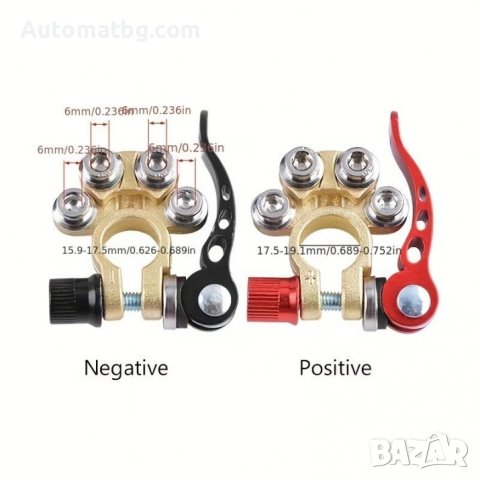 Комплект клеми Automat, За акумулатор, Бърза връзка, 2бр, снимка 7 - Аксесоари и консумативи - 43688383