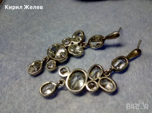 СКЪПОЦЕННИ СРЕБЪРНИ ОБЕЦИ РОДИРАНО СРЕБРО 925 с ЮВЕЛИРНО ФАСЕТИРАН МОЙСАНИТ ЧАСТ от КОМПЛЕКТ 38702, снимка 12 - Обеци - 50335953