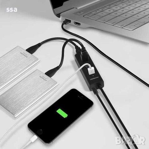 AXAGON 4x USB3.0 Charging Hub 1.2m Cable, Incl. AC Adapter - HUE-S2BP, снимка 17 - Кабели и адаптери - 43356834