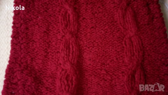 Плетен детски пуловер с дължина 46см за момиченце винено червен, снимка 11 - Детски пуловери и жилетки - 28682434
