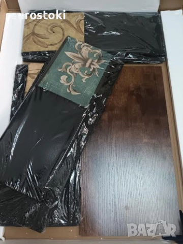 Скрин VEDECASA, тесен скрин с 4 чекмеджета от плат, метална рамка, дървен плот, винтидж дизайн, снимка 8 - Скринове - 52777328