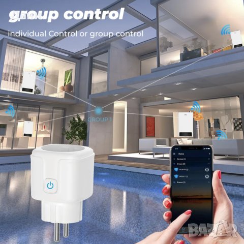 Smart контакт 20а – WiFi Smart Plug - ЧЕРЕН, снимка 4 - Друга електроника - 43741595