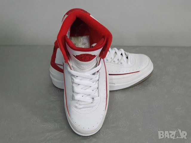 Air Jordan 2 Retro GS White Red OG II Chicago 38.5 номер, без забележки , снимка 5 - Маратонки - 39951694