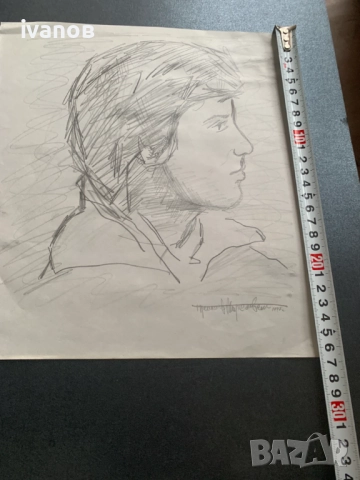 лот рисунки портрет от Преслав Кършовски, снимка 5 - Картини - 52150582