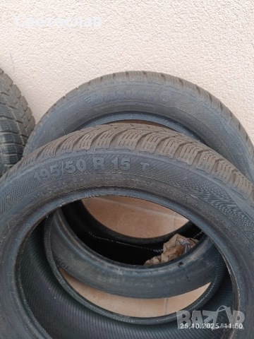 Зимни Гуми Бриджстон 15 2 броя 195 50 2 бр 175 на 65 с хубав грайфер почти нови , снимка 6 - Гуми и джанти - 52178479