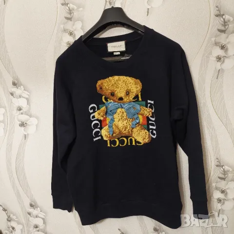 блуза Gucci Felted Jersey Sweatshirt With Teddy Bear размер М-Л, снимка 4 - Блузи с дълъг ръкав и пуловери - 49043393