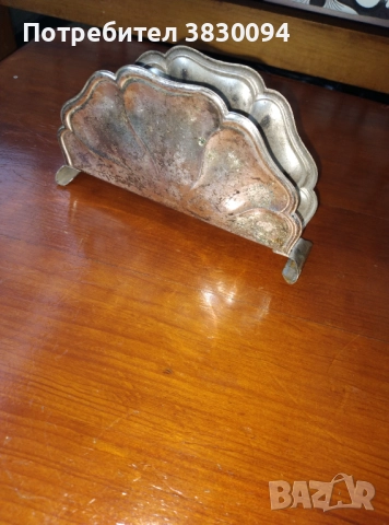 Стар посребрен салфетник, снимка 6 - Антикварни и старинни предмети - 52858491