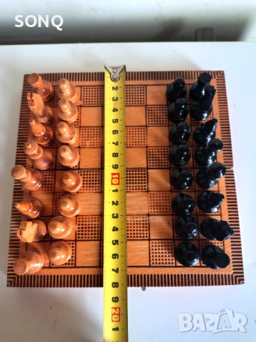 Страхотен Стар Дървен Шах, снимка 7 - Антикварни и старинни предмети - 52787331