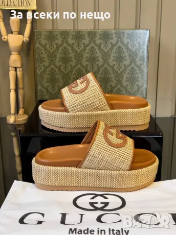 Gucci Чехли На Висока Платформа Гучи - Налични Различни Цветове Код E264, снимка 2 - Чехли - 50413100