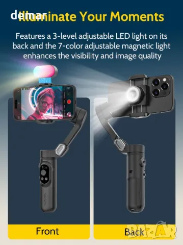 AOCHUAN 3-осен професионален гимбал стабилизатор за iPhone и Android, снимка 8 - Селфи стикове, аксесоари - 48199358