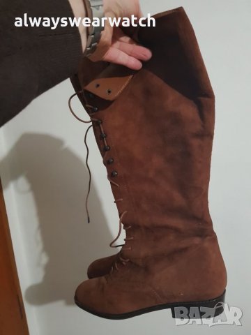 Италиански маркови ботуши от естествен велур - номер 38,5 / ЧИСТО НОВИ, снимка 6 - Дамски ботуши - 27753758