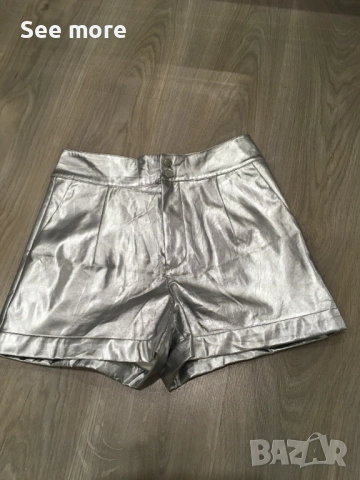 Seven Sisters ефектни панталонки сребро М, снимка 3 - Къси панталони и бермуди - 52171475