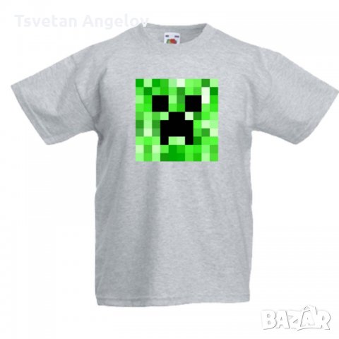 Детска тениска майнкрафт Minecraft Creeper Face 02, снимка 4 - Детски тениски и потници - 32696473