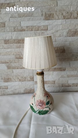 Стара нощна лампа - настолна - стъкло - Антика, снимка 3 - Антикварни и старинни предмети - 32658420