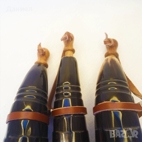 Барутница от естествен биволски рог с бронзов обков., снимка 6 - Ръчно изработени сувенири - 44978688