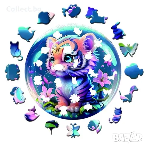 Дървен пъзел - Бебе тигър, снимка 2 - Пъзели - 48849293