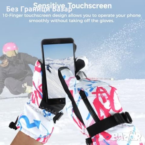 Нови Топли Зимни Ръкавици с Тъчскрийн за Ски Сноуборд зима студ, снимка 6 - Зимни спортове - 43683612