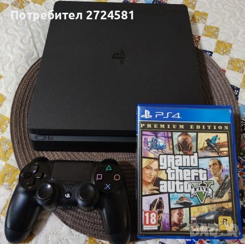 БАРТЕР /ПРОДАЖБА ! Playstation 4 slim като нова+ Оригинална игра GTA 5