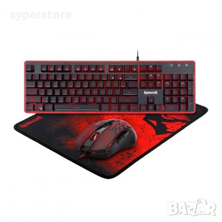  3 в 1 Комплект за Геймъри Redragon Gaming Essential S107 Геймърски комплект 3in1 Gaming Combo set, снимка 1 - Клавиатури и мишки - 33399224