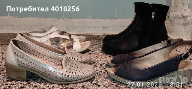 4 ЧИФТА ОТЛИЧНИ ДАМСКИ ОБУВКИ Н.40, снимка 2 - Дамски обувки на ток - 53250478