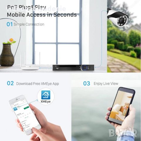 4K 3840*2160 SUPER ULTRA HD ONVIF P2P 32 Канален H.265/264 NVR за до 5 Mегапикселови IP Камери, снимка 9 - IP камери - 28741717