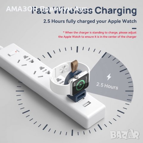 NEWDERY Безжично магнитно зарядно устройство за Apple Watch Ultra 8-1/бързо зареждане за пътуване, снимка 3 - Аксесоари за Apple - 39909141