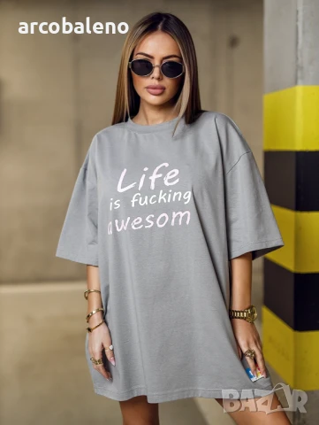 Дълга дамска тениска LIFE, 7цвята , снимка 5 - Тениски - 50491026