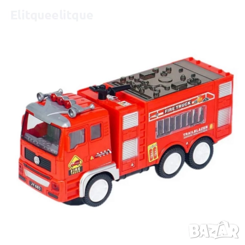 Пожарна кола със светлини и звуци Fire Truck, снимка 3 - Коли, камиони, мотори, писти - 52228537